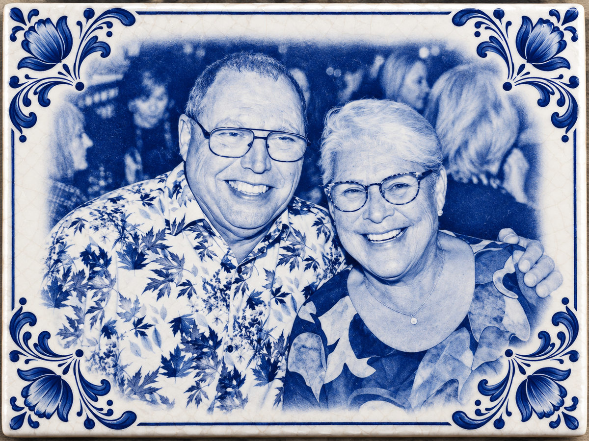 delfts blauw tegeltje bedrukken met je eigen afbeelding of foto